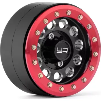 RC náhradní díl Yeah Racing 1.9 Aluminum CNC F-RG Beadlock, 2ks Červené
