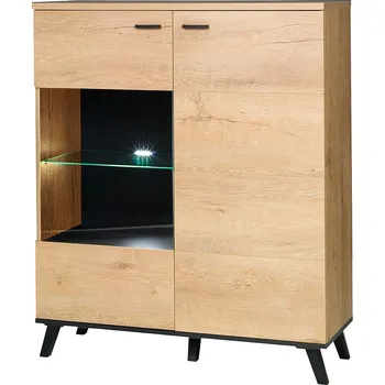 Komoda John II | komoda 4 | 101 cm | dub lefkas světlý/černá