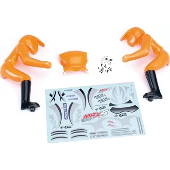 RC náhradní díl GM RACING Figurka jezdce včetně nálepek, oranžová