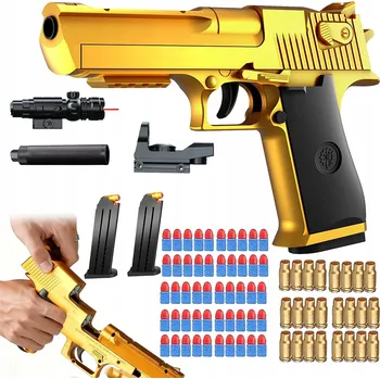 HRAČKOVÁ PISTOLE S VYSTŘELOVACÍMI MĚKKÝMI NÁBOJI PRO DĚTI, MODEL PISTOLE