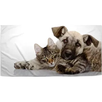 Osuška Sablio Ručník Kočička a štěňátko - 30x50 cm