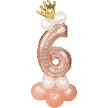Balónek SADA NAROZENINOVÝCH BALÓNKŮ KORUNA ČÍSLICE 3 NAROZENINY