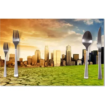prostírání Sablio Prostírání Vyprahlá zem před mrakodrapy: 40x30cm