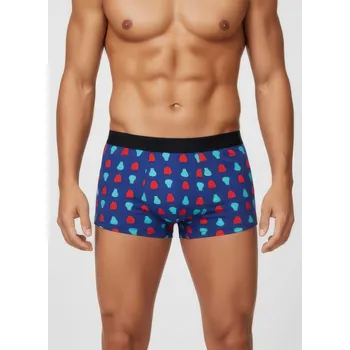 Pánské spodní prádlo Pánské boxerky MIEGO v tmavě modré barvě s potiskem hrušek, VELIKOST 2XL