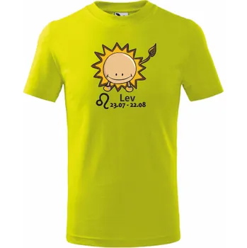 Chlapecké oblečení ON-DESIGN Dětské tričko znamení LEV Velikost: 134 cm/8 let, Barva: limetková