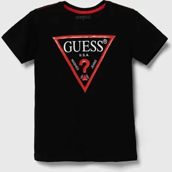 Dětské bavlněné tričko Guess L73I55.K8HM0 černá 99X, vel. 128-140