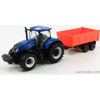 autíčko Bburago New holland T7.315 Tractor + Tipping Trailer 1:50 Modrá Červená
