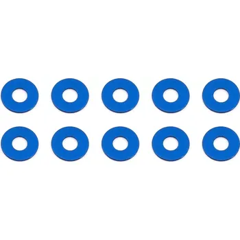RC náhradní díl Associated Bulkhead podložky, 7.8x0.5mm, modré alu, 10 ks.