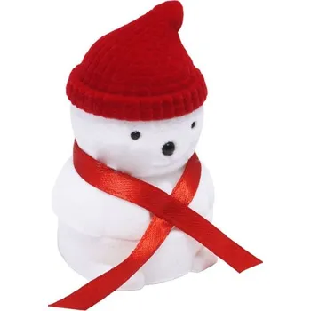 Dárková krabička Vánoční sametová krabička na šperky sněhulák