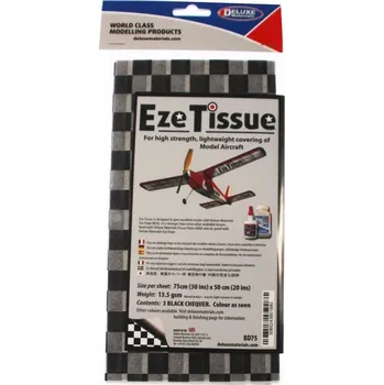 Deluxe Materials Eze Tissue potahovací papír 13.5g/m2 75x50cm kostkovaný černý (3ks)
