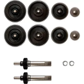 RC model tanku TORRO Ocelové ozubené kola/pastorky, levé a pravé, 1:4, dlouhá hřídel