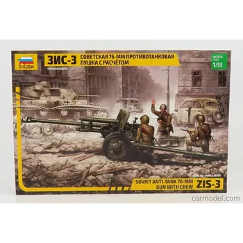 Plastikový model Zvezda Accessories Military Soviet Anti-tank 76-mm Gun With Crew 1:35 /