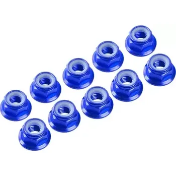 RC náhradní díl Ultimate Racing M4.alu samojistné matičky s osazením modré (10 ks.)