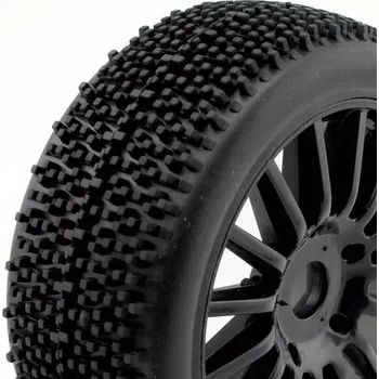 RC model HOBBYTECH ROCKET 1/8 nalepené BUGGY gumy na černých papr. diskách