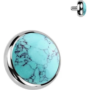 Piercing Náhradní kamínek k dermálu TITAN s kamenem (tyrkys)