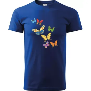 Barevní motýli - Triko extra velké (5-8XL) - 7XL ( Královská modrá )