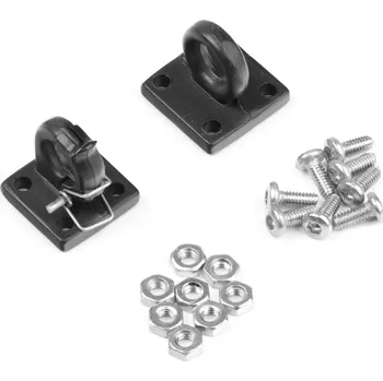 RC model Yeah Racing Ocelová tažná oka, 2ks (1ks s pružinkou), černé