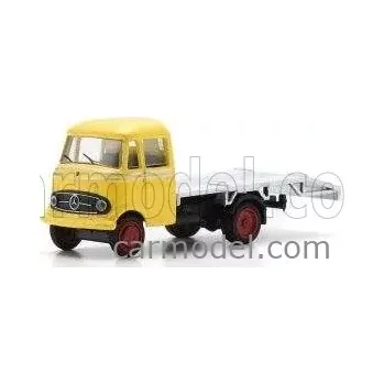 autíčko Schuco Mercedes benz L319 Soccorso Stradale - Carro Attrezzi - Wrecker Road Service 1961 1:87 Žlutá
