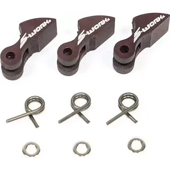 RC náhradní díl SWORKz hliníkové spojkové obložení s 1,0mm pružinamy "TORNADO II", 3 + 3 ks.