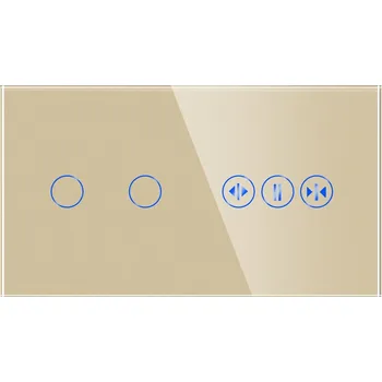 vypínač DOTYKOVÝ OVLADAČ ROLETY + DVOJITÝ VYPÍNAČ 2K WIFI TUYA SMART LIFE SKLENĚNÝ