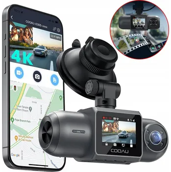 IP kamera WIDEO REJESTRATOR SAMOCHODOWY 4K DVOJITÁ KAMERA GPS WIFI APLIKACE NOČNÍ MONITORING