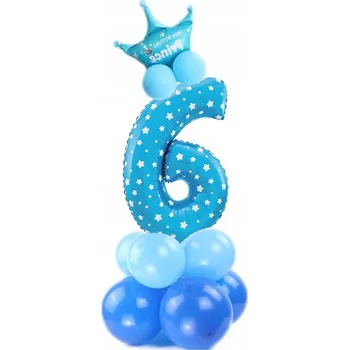 Balónek Sada balónků k 6. narozeninám – modrá
