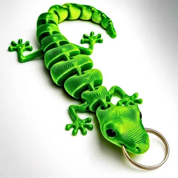 3D ještěrka přívěsek na klíče | Svíčkománie3D | Barva: Žluto-zelená lesklá