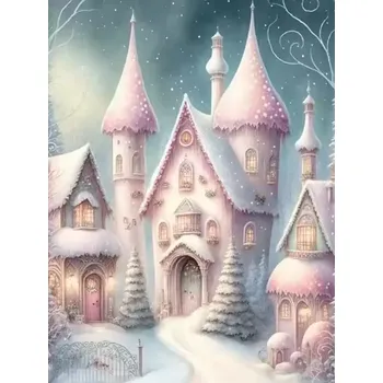 Diamantové malování Diamantové malování/Homfun - Pohádkový zimní zámek