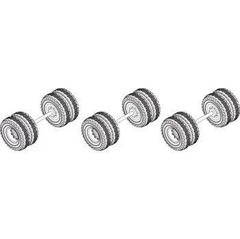 RC náhradní díl Turbo Racing Set zadních kol přívěsu C50 3 ks