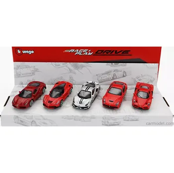 Bburago Ferrari Set 5x 488 Gtb - Enzo - 488 Pista - F-12 Berlinetta - Laferrari 1:64