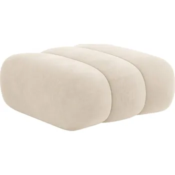 Taburet Cosmopolitan Design Světle béžová sametová podnožka Koge 95 x 95 cm