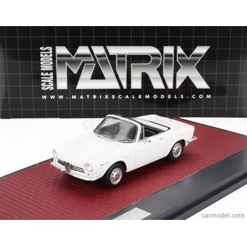 autíčko Matrix scale models Alfa romeo Giulia Gt Cabriolet Spider Prototipo 1963 1:43 Bílá