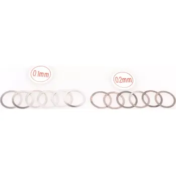 RC náhradní díl HOBBYTECH Spojkové podložky pro vymezení vůle - SHIMS (13x16x0.1/0.2mm), 6+6 ks.