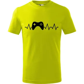Chlapecké tričko Dětské tričko s potiskem Tep gaming Velikost: 158/12 let, Barva trička: Limetková