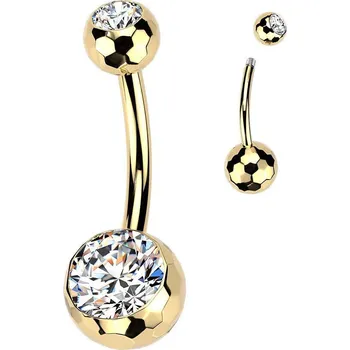 Piercing Zlacený piercing do pupíku banánek - TITAN (1,6 x 10 mm)