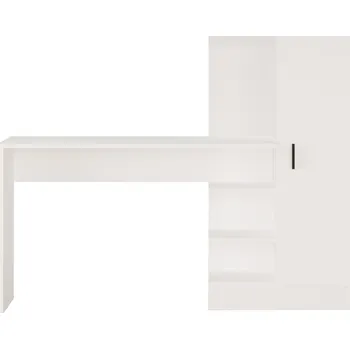 Psací stůl Psací stůl LAURA s vestavěnou skříňkou a policemi bílý