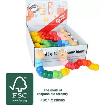 Dřevěná hračka Small foot by Legler Small Foot Ohebná housenka malá 1 ks