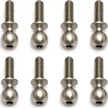 RC náhradní díl Associated Kulové čepy, střibrné, 8mm, 10ks.