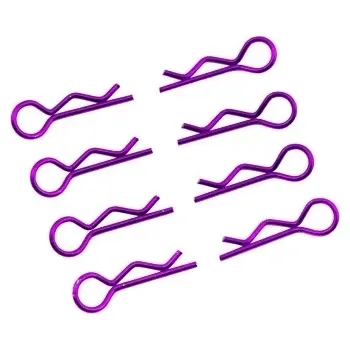 RC náhradní díl Ultimate Racing Sponky karoserie malé 1/10 - pravé a levé po 4ks. - fialové