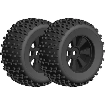 RC náhradní díl Team Corally Off-Road 1/8 Monster nalepené gumy - Gripper - černé disky - 1 pár