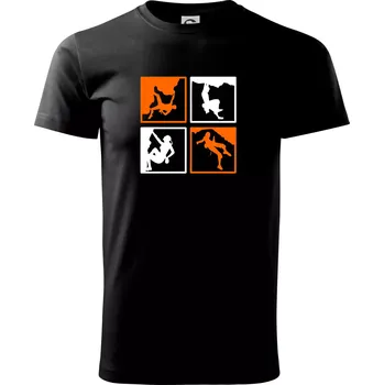 Pánské tričko Quatro climb - Triko extra velké (5-8XL) - 8XL ( Černá )