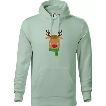 Pánská mikina Jelen se šálou - Mikina pánská Cape s kapucí - 4XL ( Sage )