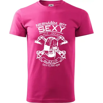 Nesnáším být sexy - svářeč - Klasické pánské triko vyšší gramáže - S ( Purpurová )