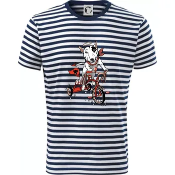Pánské oblečení Bull terier anděl (Pecka design) - Triko na vodu - 2XL ( Prouhovaná )