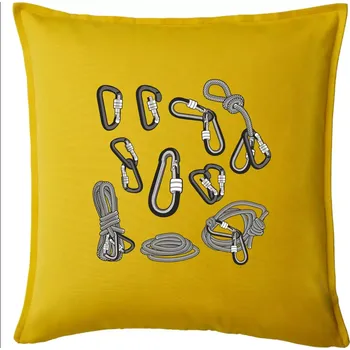 Polštář Horolezecké karabiny - Polštář 50x50 - 50x50 - Pouze potah ( Žlutá )
