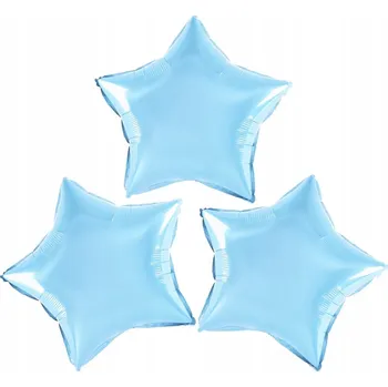 Balónek 3x BALÓNEK VE TVARU HVĚZDY SVĚTLE MODRÝ