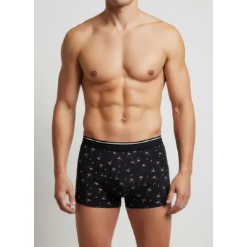 Pánské spodní prádlo Pánské černé boxerky s palmami, VELIKOST XL