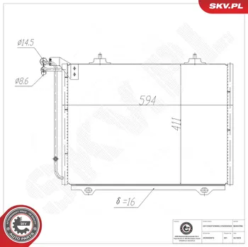 Ventilátor topení a klimatizace Kondenzátor klimatizace ESEN SKV 86SKV396