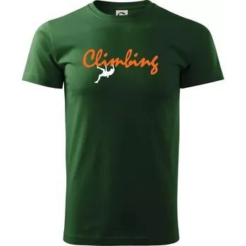 Climbing psací text - Triko extra velké (5-8XL) - 7XL ( Lahvově zelená )