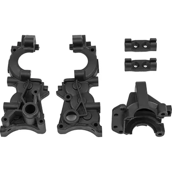 RC náhradní díl Associated B7 FT plastová klec převodovky, uhlík, 2+1+1 ks.